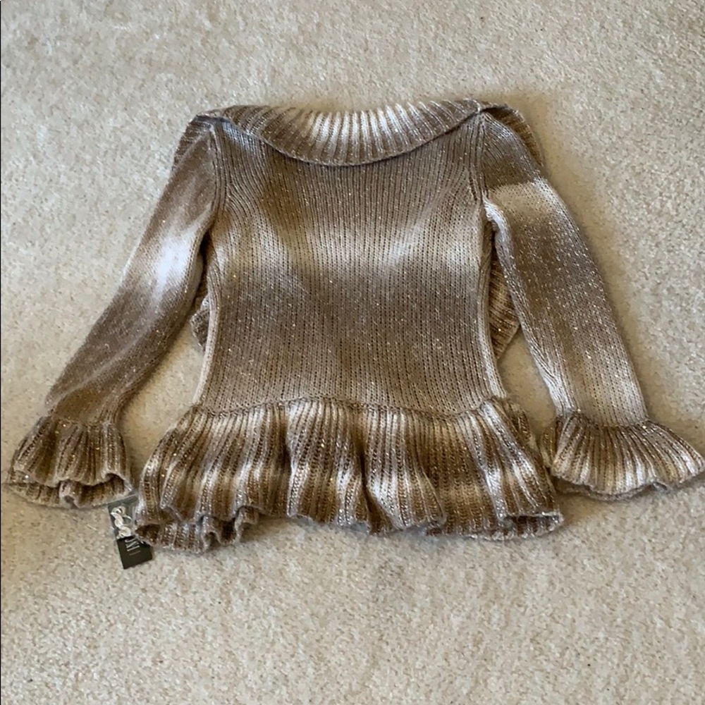NWT INC Taupe Sequin Ombré Nostalgia Sweater Sz L - Picture 9 of 14